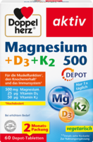 DOPPELHERZ Magnesium 500+D3+K2 Depot Tabletten
